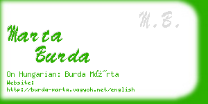 marta burda business card